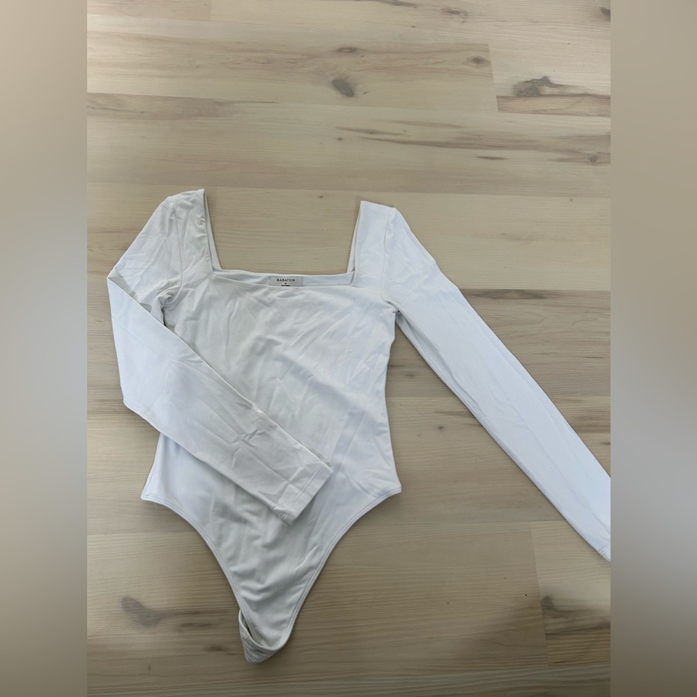White Aritzia square neck bodysuit. Size medium